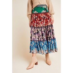 ANTHROPOLOGIE Bhanuni By Jyoti Women’s Tiered Floral Maxi Skirt Size 14 NWT